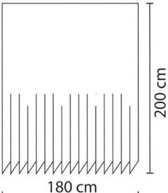 Resim Banyo Perdesi 1x180x200 Tek Kanat Duş Perdesi Halka Hediyeli Duşakabin Perdesi 6303 