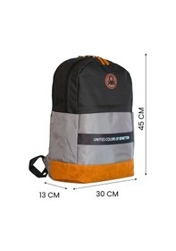 Resim United Colors Of Benetton Üç Bölmeli Retro Erkek Çocuk Sırt Çantası - Siyah-gri - Günlük Okul Seyahat Çok Renkli 