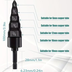 Resim Hava Kondisyonu Bakır Boru Genişletme Aracı Seti, Delme ve Delikler Genişletmek İçin Altıgen Saplı. 