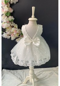 Resim Mnk Baby & Kids Saç Bantlı Papatyalı Dantelli Bebek Elbise PNPN146 
