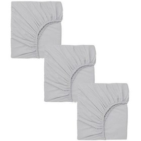 Resim 3 Adet 40x80 Cm Anne Yanı Lastikli Penye Kumaş Bebek Çarşafı-gri 