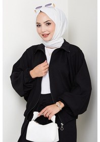 Resim Bestenur Fermuarlı Oversize Takım 1595 - Siyah Siyah 