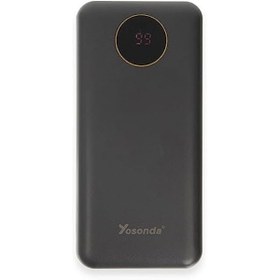 Resim Coverzone Yosonda Led Ekranlı 20000mAh Powerbank 4in1 Dahili Micro USB, Type-C, Lightning ve USB-A kablosu YXD-A67 (Siyah - YXD-A67) 
