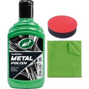 Resim Turtle Wax Krom ve Metal Parlatıcı 300 ml + Cila Süngeri + Mikrofiber Bez 