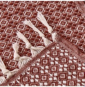 Resim Soft Koltuk Şalı - Kiremit - 130x150 Cm Renkli 