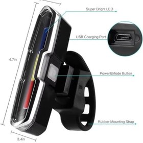 Resim Sevimle Store Led İkaz Uyarı Fener Mavi Kırmızı Beyaz Çakarlı USB Şarjlı Stop Lambası 