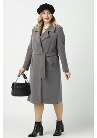 Resim Moda Berray 904 Gri Mono Yaka Torba Cepli Kaşe Kaban 