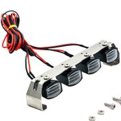 Resim Kosona 1/10 Traxxas Trx-4 Trx4 Axial Scx10 Rc4wd D90 Km2 İçin Siyah+gümüş 4 Led Li Gerçekçi Araç Aydınlatma Seti 