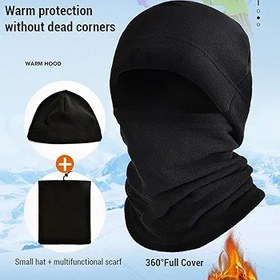 Resim Solinder Kış Outdoor Bisiklet Polar Sıcak Yüz Maskesi Rüzgar Geçirmez Kayak Şapkası Şal Boyun Isıtıcı 