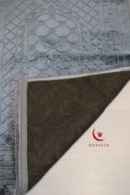 Resim Peluş Seccade - 80x120 Cm - Ekstra Konforlu - Yumuşak Ve Geniş Ölçülü Gri 