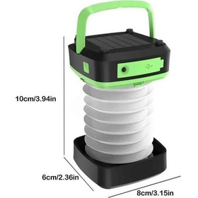 Resim Kamp Lambası Katlanabilir Lamba Solar Şarjlı Led Lamba El Fenerli Çok Renkli 