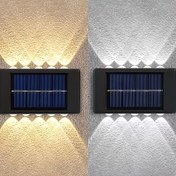 Resim 6 adet Güneş 10LED Konveks Ayna Duvar Lambası, Dış Mekan Aydınlatması, Dış Mekan Duvar Süsü Lambası, IP44 Ev LED Peyzaj Lambası, Dış Mekan, Avlu, Villa, Çit, Teras, Bahçe için Uygun 