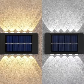 Resim 6 adet Güneş 10LED Konveks Ayna Duvar Lambası, Dış Mekan Aydınlatması, Dış Mekan Duvar Süsü Lambası, IP44 Ev LED Peyzaj Lambası, Dış Mekan, Avlu, Villa, Çit, Teras, Bahçe için Uygun 