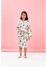 Resim Özdilek Lisanslı Çocuk Bornozu 7/8 Yaş-minnie Mouse Colors Krem 
