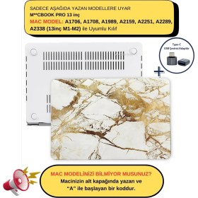 Resim McStorey Macbook Pro Kılıf 13inç M1-M2 A1706 A1708 A1989 A2159 A2251 A2289 A2338 ile Uyumlu Mermer 