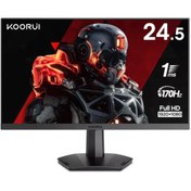 Resim KOORUI Oyun Monitörü 25 inç, 170Hz FHD 1080p Bilgisayar Monitörü, 1ms GTG, Adaptif G-Sync, FreeSync Premium, 3 Taraflı Çerçevesiz, HDMI x 2, DisplayPort, Siyah, 25E3A 