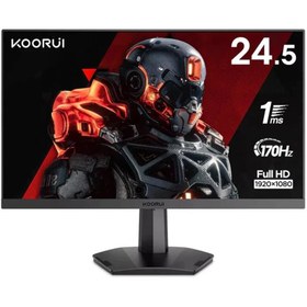 Resim KOORUI Oyun Monitörü 25 inç, 170Hz FHD 1080p Bilgisayar Monitörü, 1ms GTG, Adaptif G-Sync, FreeSync Premium, 3 Taraflı Çerçevesiz, HDMI x 2, DisplayPort, Siyah, 25E3A 