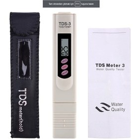 Resim TDS Metre Su Kalite Test Ölçüm Cihazı Saflık Ölçer Pil+Deri Kılıf 