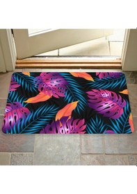 Resim Dijital Baskılı Desenli Dekoratif Dış Kapı Önü Ve Iç Mekan Paspası Yıkanabilir Kaymaz Taban Lacivert 