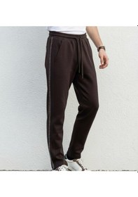 Resim Plus Scorpion Erkek Slim Fit Pamuklu Eşofman Altı Kahverengi 