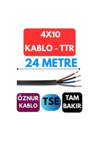 Resim Öznur 4x10 Ttr Kablo Metre Seçenekli Siyah - 24 Metre 