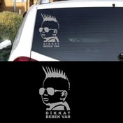 Resim Melek Pazarı 15 X 24 Cm Dikkat Arabada Bebek Var Sticker 