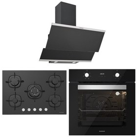 Resim Silverline BO6502B02 - CS5365B01 - 3420 Classy 60 Siyah Cam Ankastre Set 