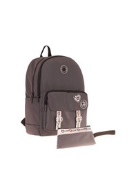 Resim Kaukko Parlak Love Şeritli Gri Okul Çantası Ve Cüzdan Tipi Kalemlik Seti Kk-k1842+kk-k2753 Gri 
