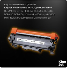 Resim Kingjet Brother Uyumlu Tn750 Standart Kapasiteli Muadil Toner Hl-5450dn 