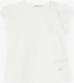 Resim Breeze Kız Bebek Tişört Çiçek Nakışlı 9 Ay-3 Yaş, Ekru-ekru Ekru 