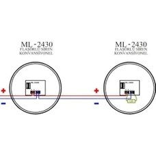 Resim Mavigard ML-2430 Flaşörlü Elektronik Siren, Kırmızı 24V Dc 