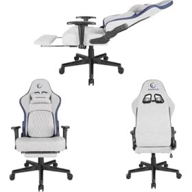 Resim Lidyada Maison MC-8663B Typhoon Oyuncu Koltuğu Gri Mavi, Terletmez Kumaş, Yatabilen Sırt, Yükseklik Ayarlı Kol Desteği, Ergonomik Gaming Chair, 120-139 kg Taşıma Kapasitesi, 2 Yıl Garanti Dayanıklı 