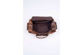 Resim Hakiki Deri Seyahat Bavulu 60 L Büyük Boy Vintage Kahverengi Çanta |tanto Bushcraft 