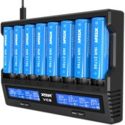 Resim Xtar Vc8 Taşınabilir Çoklu Li-Ion Pil Şarj Cihazı / 8li 