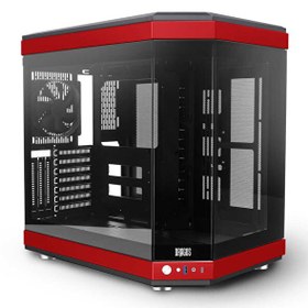 Resim Dragos North 1x Fan USB 3.0 + Type-C ATX Mid Tower Panoramik Temperli Cam Kırmızı Siyah Gaming Bilgisayar Kasası Dragos