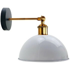 Resim Riolight Vintage,retro,rustik Beyaz 1xe27 Eskitme Duylu Masallı Tekli Duvar Aplik Şapka Çap:23cm Rio Light 