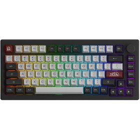 Resim AKKO 5075B Plus Dracula Castle V3 Cream Yellow Pro Switch RGB Kablosuz Hotswap Mekanik Gaming Klavye 