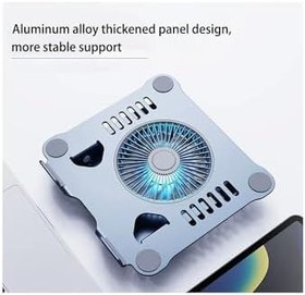 Resim Daytona 804D 360 Derece Dönebilir Alüminyum Katlanabilir Laptop Macbook Standı (Koyu Gri) 