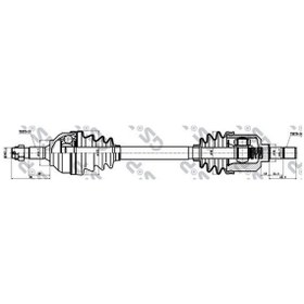 Resim Aks Komple Sol C5 C5 Iı Dıs Freze: 25, Ic Freze: 24, Boy:670mm, Conta Capı: 58,5 Dv6 1,6hdı Ew7a Ew7j4 Ew10a 