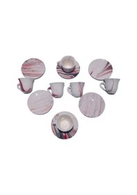 Resim Seramik Ebruli Fincan Takımı 6'lı 