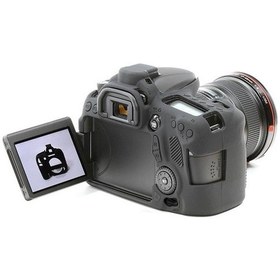 Resim Easycover Canon 70D Silikon Kılıf Ecc70Db (Siyah) 