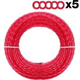 Resim Worx WA0209 WG185E/WG186E İçin 2.4 MM 20 M (5x 4 M) PRO-GRADE Spiral Burgulu Yedek Misina 