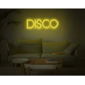Resim Dısco Yazılı Neon Tabela Sarı 