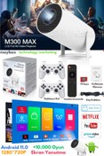 Resim Maybax Taşınabilir Sinema Projeksiyon 720P BT5.0 Wİ-Fİ6 Ekran Yansıtma 10.000 Oyun Kablosuz 2 Joystick 