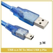 Resim Platoon Ti-mesh Usb 2.0 Am / Mini (b) 5pin Round,gold Açık Mavi - 3m 