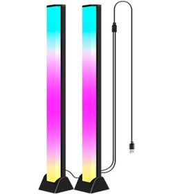 Resim Mufunye 2 Adet Bilgisayar Masası Atmosfer Işığı Renkli Ses Kontrollü Rgb Alıcı Işığı Ritim İndüksiyon Oyun Müziği Ritim Işığı Diğer 