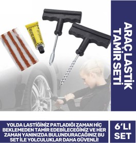 Resim Carlburn Özel Üretim Pratik Macun Fitil Atma Patlayan Araç Bisiklet Lastik Dayanıklı Tamir Seti Kiti 