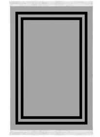 Resim Alanur Home Eko Trend Djt Yıkanabilir Kaymaz Taban 3 Lü Yatak Odası Takımı 1696 Bordürlü Gri Siyah 