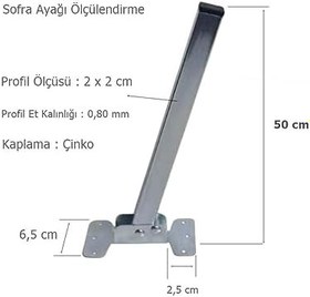 Resim EYM 4 Adet Masa Sehpa Sofra Ayağı Metal Katlanır Ayak 50 cm 