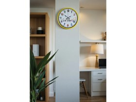 Resim Akıllı Durak 36 cm Sarı Çocuk Odası Duvar Saati 